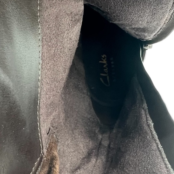 NWT Clarks Women's Brown Leather Mani Juniper Side Zip Boots Size 7M - Picture 14 of 16